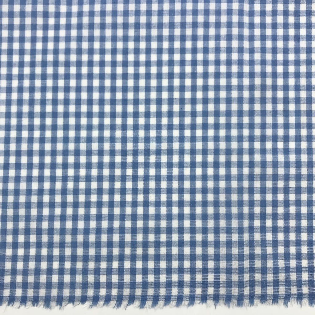 72x57 Inch Blue and White Gingham Homespun Fabric