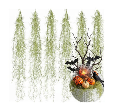 Fake Spanish Moss 6 Pack, Halloween Hanging Moss Decor