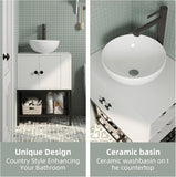 Modern Floor-Standing Bathroom Vanity with Ceramic Vessel Sink