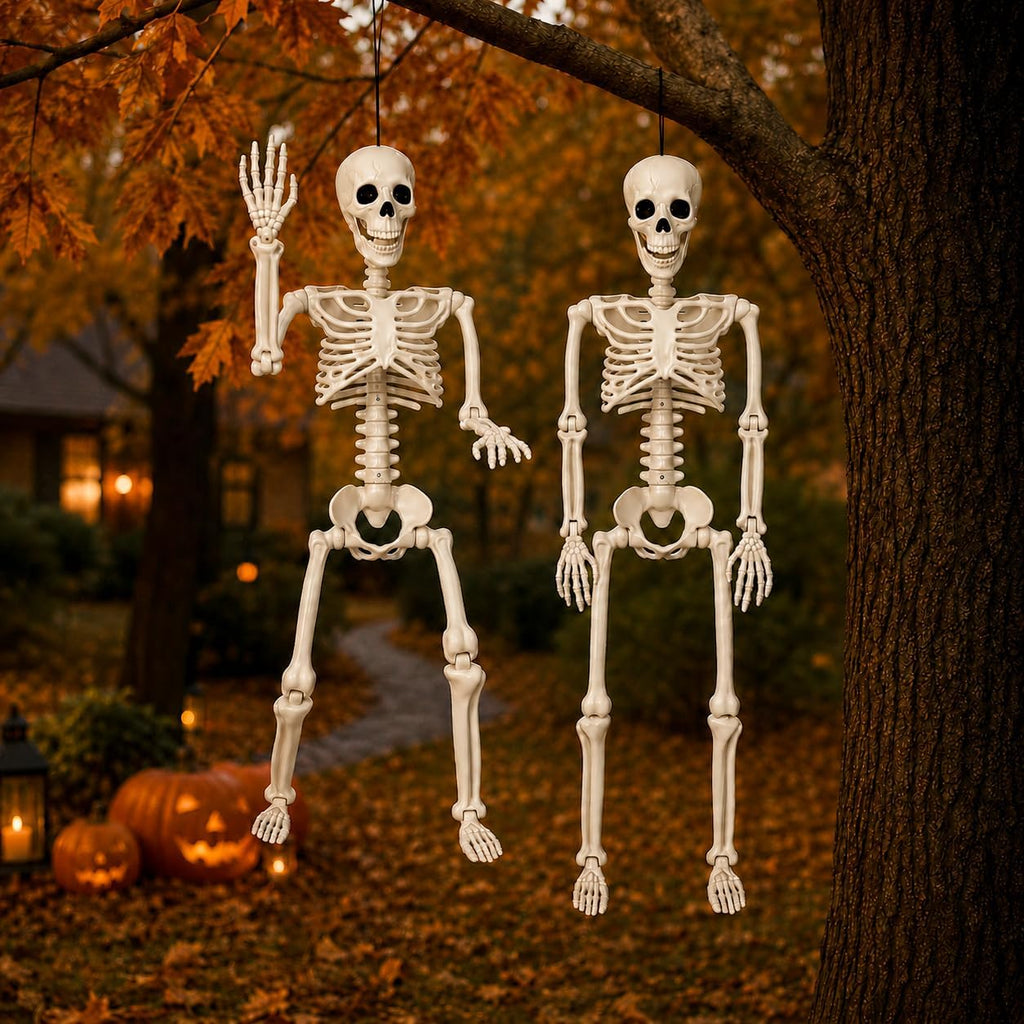 Halloween Decorations outdoor, 2Pack 36" halloween-Skeletons Decoration indoor-3ft Life Size Human Plastic Skeleton