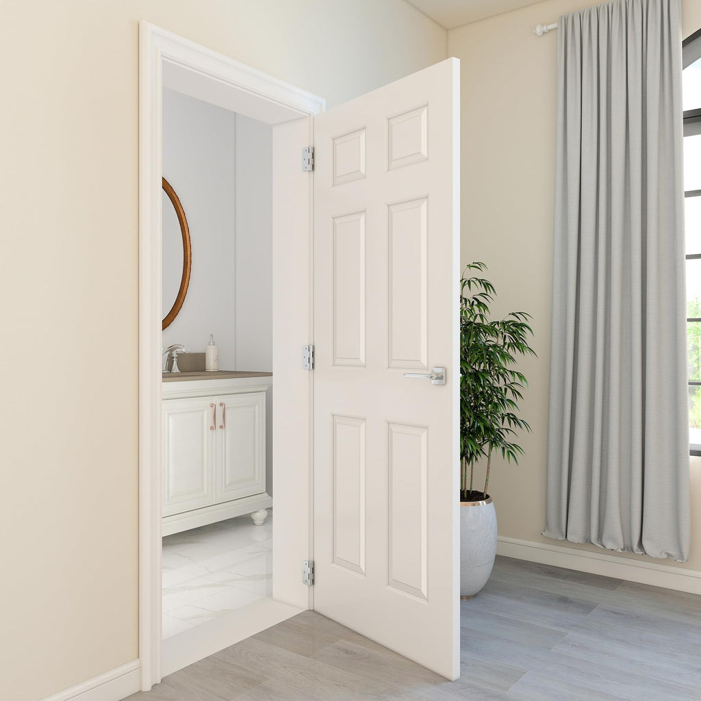 36"x80" Raised 6-Panel Textured White Primed Interior Door Slab
