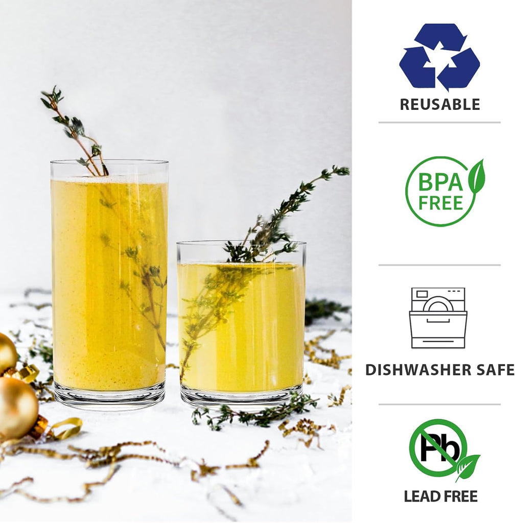 RLWY Acrylic Plastic Drinking Glasses Set of 12 - Unbreakable Tumblers - BPA-Free - Dishwasher-Safe - 6x12oz Lowball