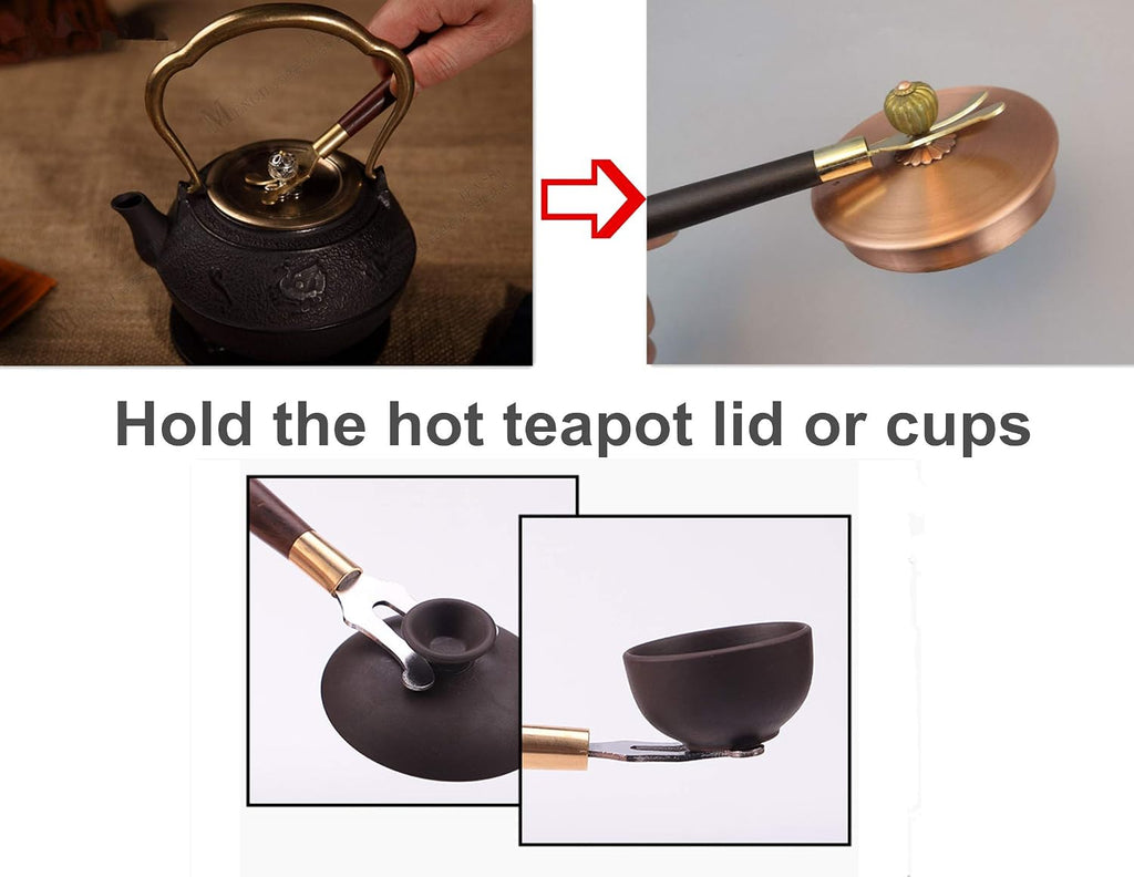 5.3 Inches Black Round Cast Iron Trivet Metal Teapot Base with Legs and Lid Holder for Japanese Kettle Tetsubin Kung