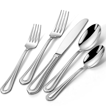 Silverware Set for 6, 30-Piece 18/10 Stainless Steel Flatware Set, Mirror Polished Modern Cutlery Set include Fork