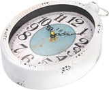 ZENFUN Oval Retro Wall Clock, Rustic Silent Clocks, Elegant Vintage Style, White Antique Design