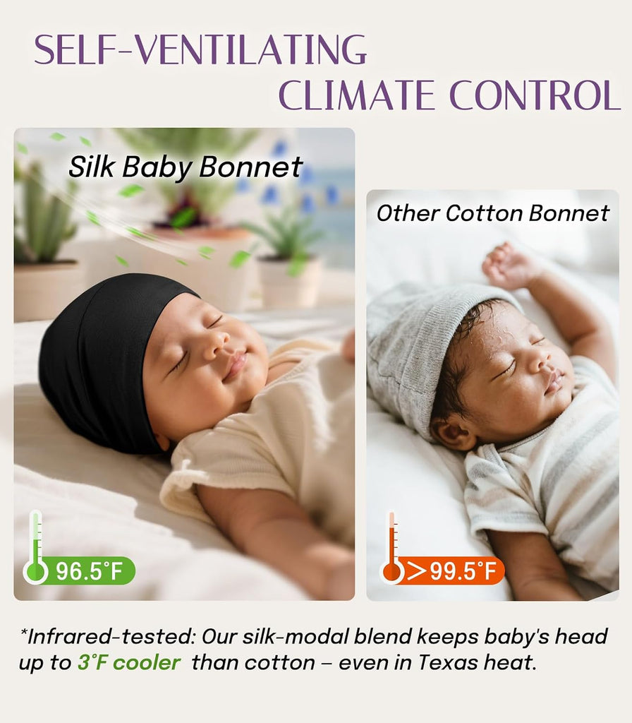 Silk Baby Bonnet, Sleep Cap, Adjustable