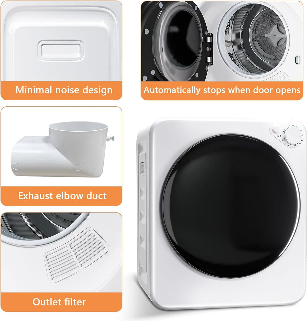 Portable Washer and Dryer Combo Set, 1.6 Cu.Ft Portable Clothes Dryers,22 lbs Twin Tub Washing Machine, Compact Washer