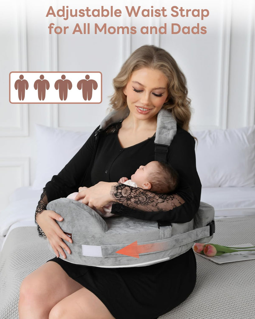 Nursing Pillow for Standing or Sitting Use by Parents - Gray