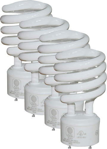 GU24 23W T2 Spiral CFL Light Bulb 6500K Super White 2-Prong