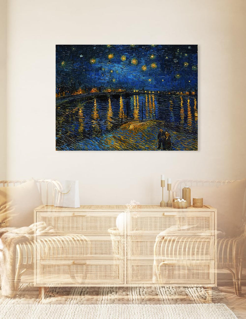 Starry Night Over the Rhone Canvas Print, Van Gogh Wall Art, 40x30 in