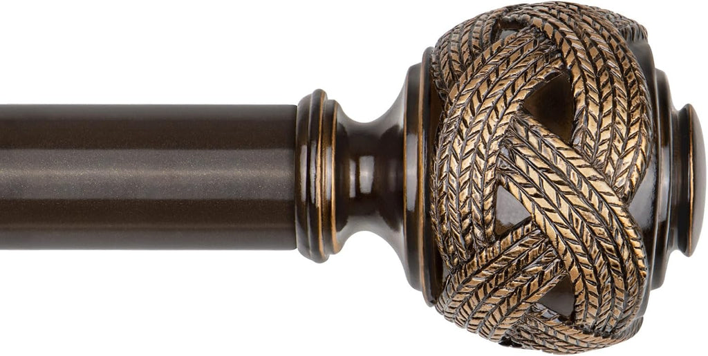 Bronze Curtain Rod 32 to 58 Inches (2.6 to 4.8 ft), 7/8 Inch Telescoping Splicing Curtain Rods for Windows 20 to 54