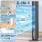 Windowless Portable Air Conditioners, 35" Evaporative Air Cooler w/3 Speeds, 25ft Remote&Touch Control, Timer