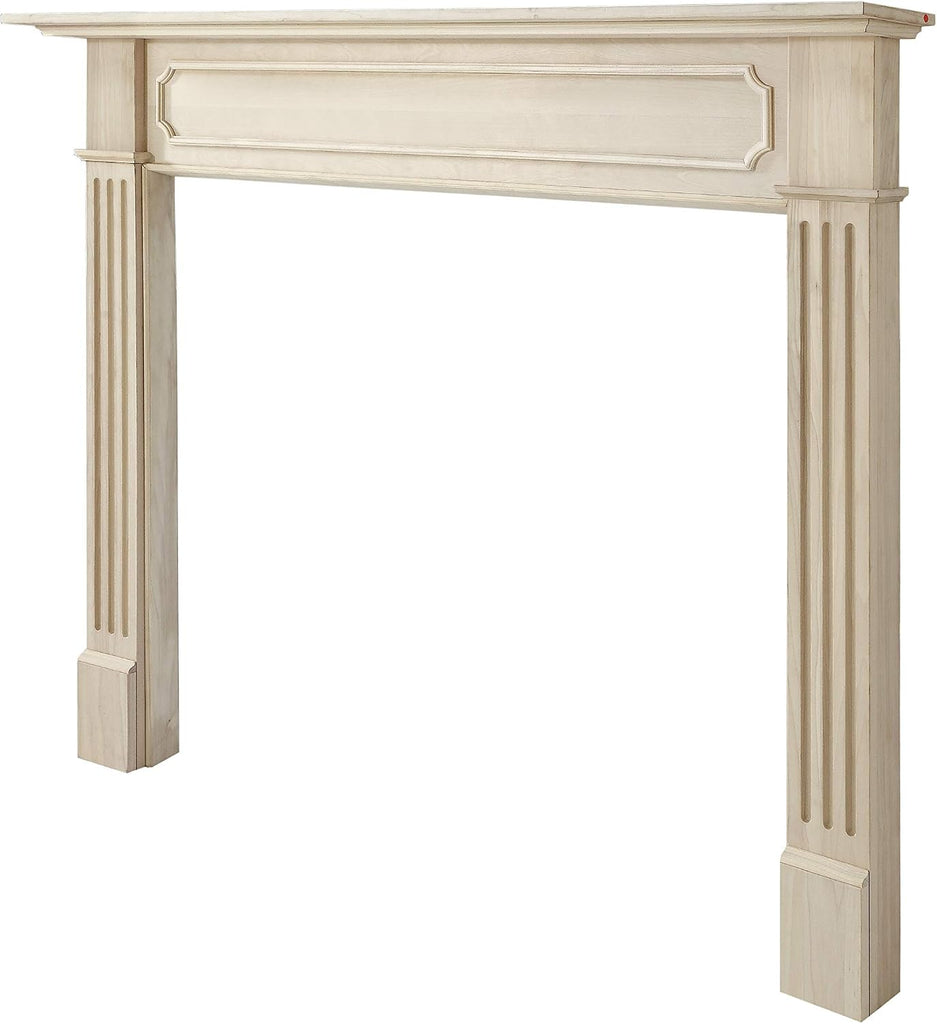 Easy Slim Profiled Transitional Styled Wood Mantel Surround, 50" W 42" H, Unfinished
