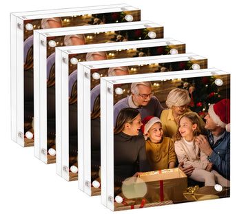6x6 Acrylic Picture Frame 5 Pack, Frameless Clear Photo Frames