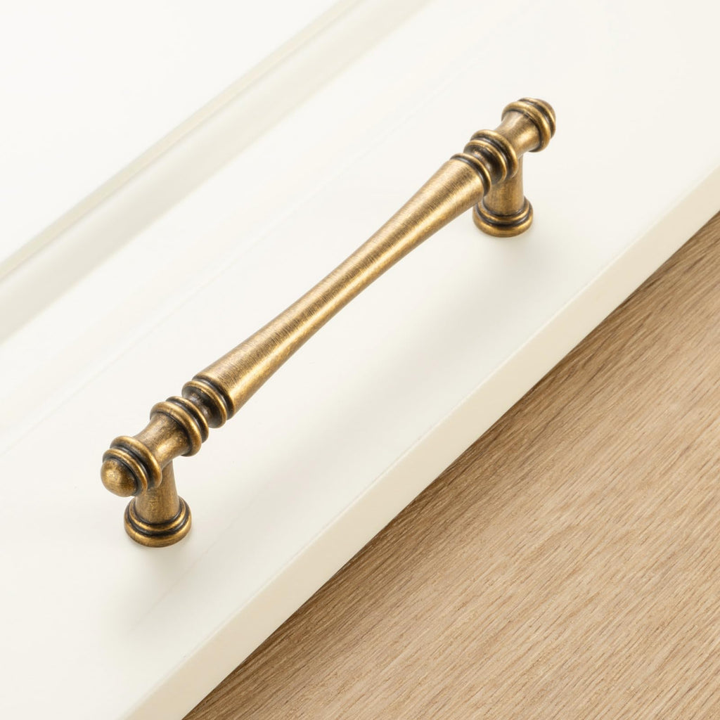 10 Pack 5 in Antique Brass Cabinet Pulls, Brass Drawer Handles P30