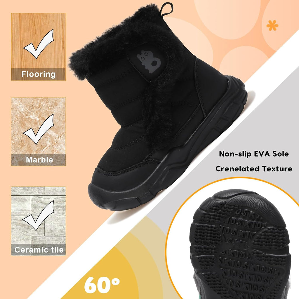Toddler Boots Girls Boys Winter Snow Boots Cozy Fleece House Shoes