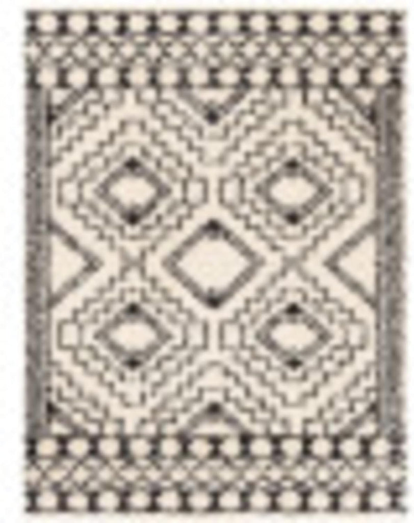 Moroccan Soft Ana Maria Shag Area Rug, Cream/Charcoal
