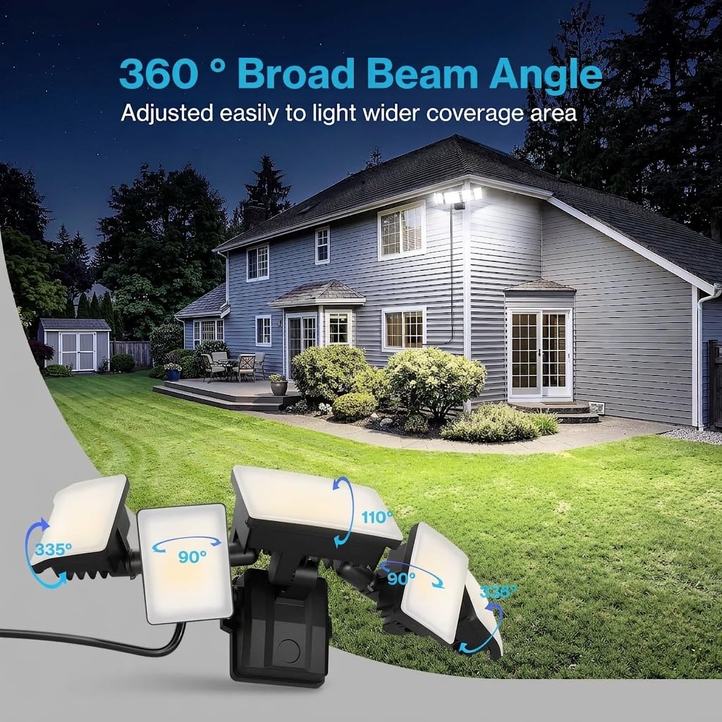 Flood Lights Outdoor Plug in, Switch Controlled for Backyard