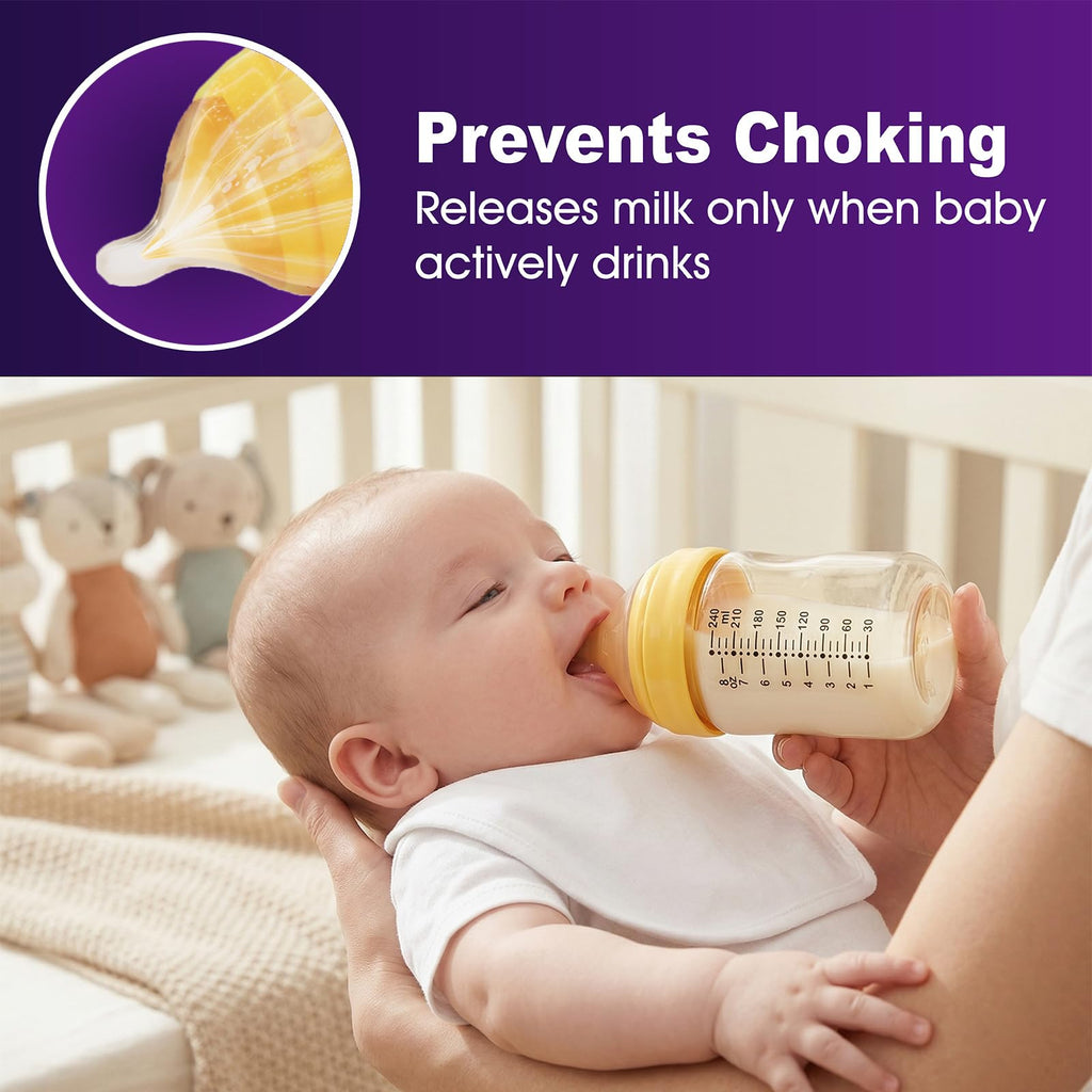 Baby Bottles for Newborns, Anti-Colic Wide Neck, Natural Latch