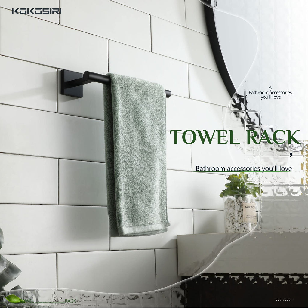 Towel Bar Matte Black Bathroom Hardware Hand Towel Rails Wall Mounted Kitchen Toilet Cabinet Paper Holder, Stainless