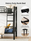 Full XL Over Queen Bunk Bed for Adults, Heavy Duty Metal Bed Frame with Full-Length Guardrails & Anti-Slip Ladder