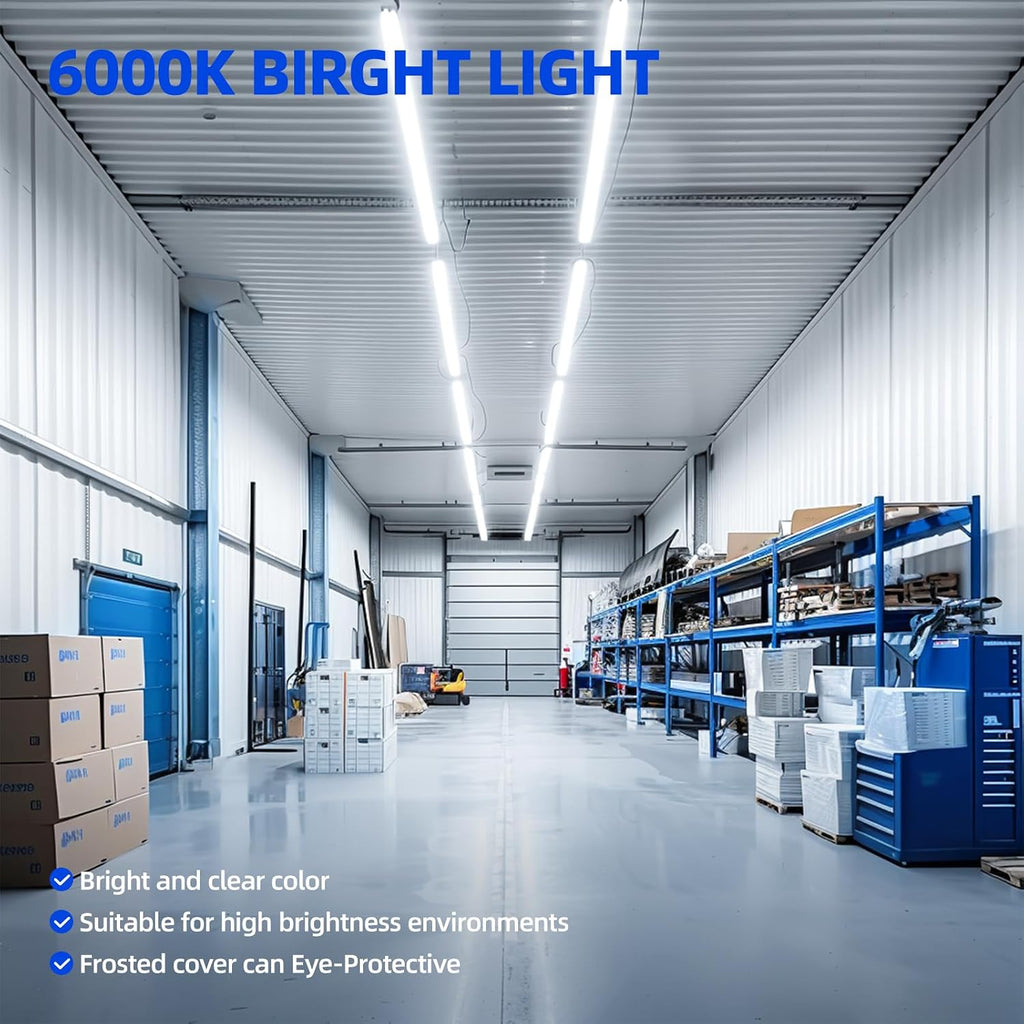 T8 LED Bulbs 4 Foot, 24W 3500LM, 6000K Bright Light, Ballast Bypass