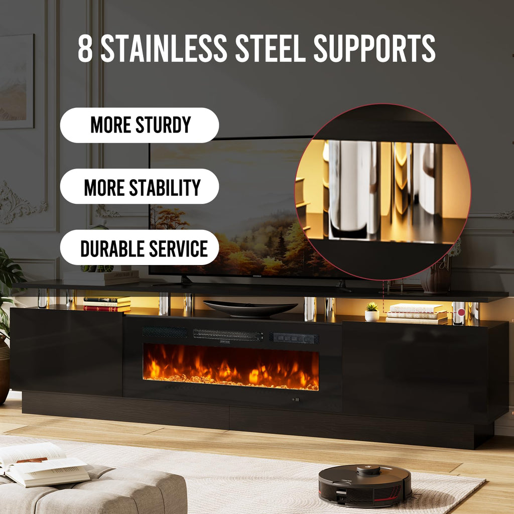 90" TV Stand, Large Entertainment Center & Media Console, Fits TVs up to 100", Storage Cabinet with Shelves, 50"