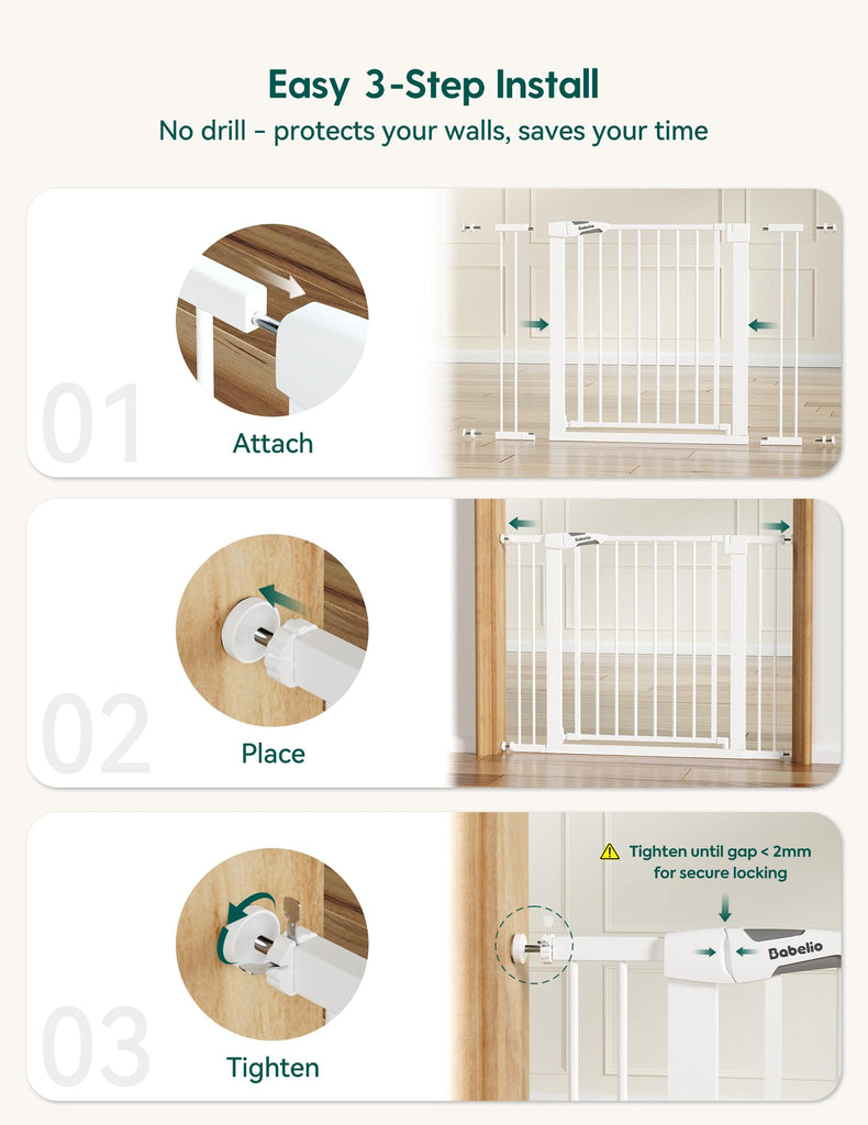 26-40 in Baby Gate for Stairs No Drilling, Pressgurad, 2 Pack