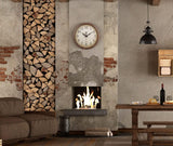 Bernhard Products Vintage Brown Wall Clock Silent Non Ticking 16 Inch Extra Large Quality Quartz Battery Operated