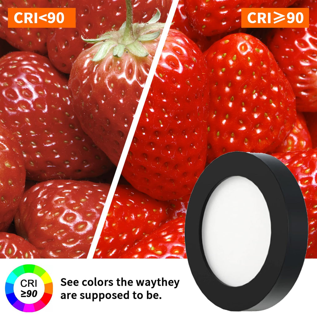 Under Cabinet Lights CCT 3000K-6000K, Puck Lights Color Temperature and Brightness Adjustable with Touch Switch