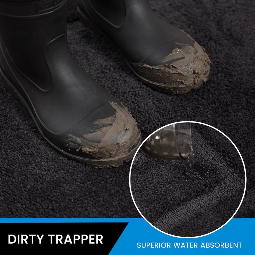 Door Mat Indoor Entrance, Dirt Trapper Entryway Rug with Non-Slip Rubber Backing, Washable Inside Front Entry Rugs
