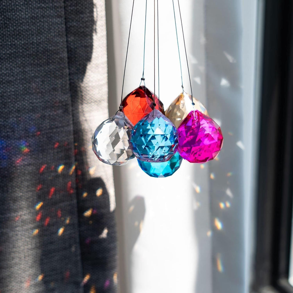 15pcs Crystal Ball Prism Suncatchers 30mm Rainbow Maker Hanging Crystals - Multi-Color,Prisms