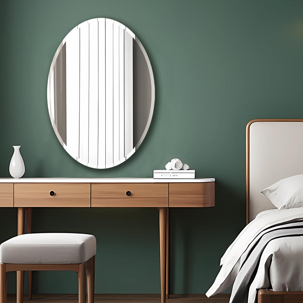 Bathroom Mirror for Over Sink 24" x 36" Oval Frameless Wall Mirror