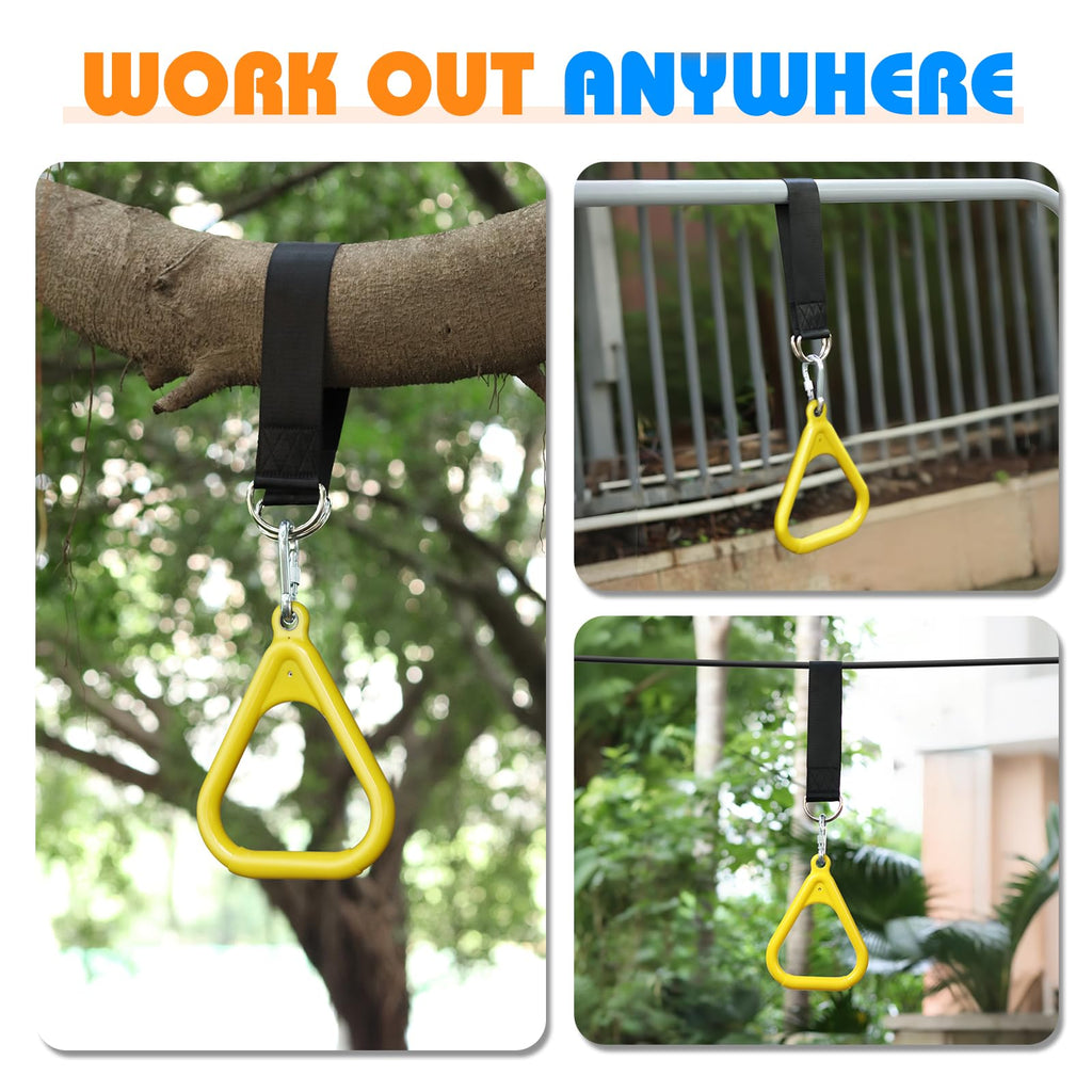 Trapeze Bar Swing Monkey Bars Hanging Ninja Rings Warrior Slackline Obstacle Course Kits for Kid Playground Equipment
