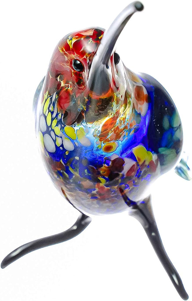 Hummingbird Figurine Hand Blown Art Glass Murano Miniature Animals Birds Collection Glass Blown Sculpture Glass