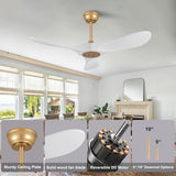 42 Inch Solid Wood Ceiling Fan with Remote,White and Gold, no Light, 6 Speeds, Reversible DC Motor, Modern Ceiling Fans Without Lights for Outdoor Indoor Bedroom Farmhouse,Patios A101-B0DGXV4NBQ