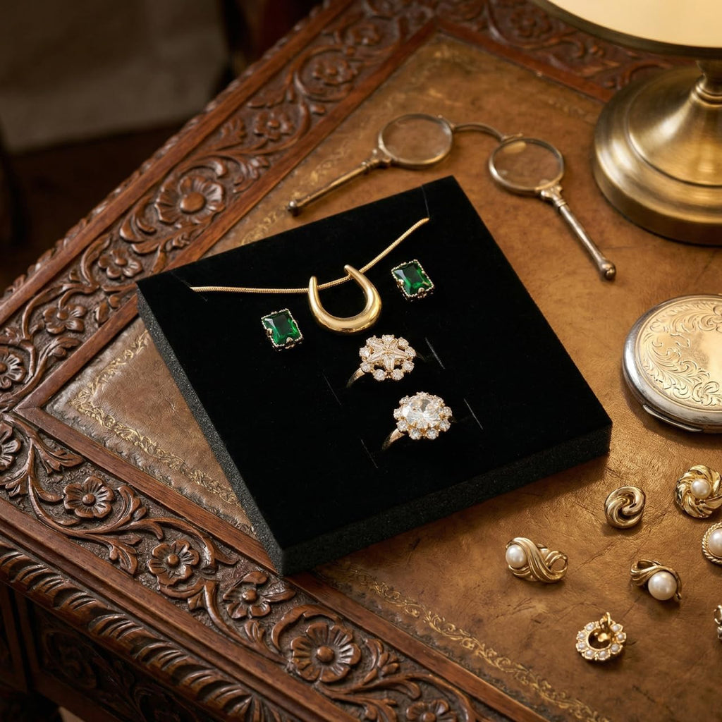 Jewelry Box Inserts: Cuttable Foam Velvet Insert Jewelry Box Liner Lightweight Ring Display Tray for Drawer - Set of 30