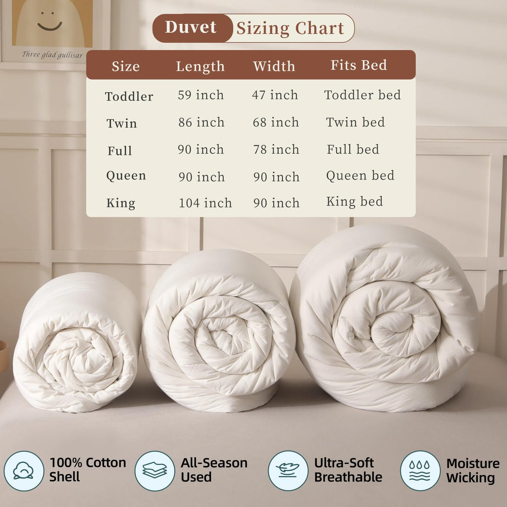 White Duvet Insert Queen Comforter for All Season, 90"x90", 5.5 Pounds