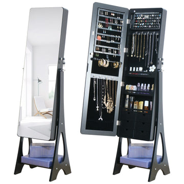 Standing Mirror Jewelry Cabinet Full Length Mirror Jewelry Armoire