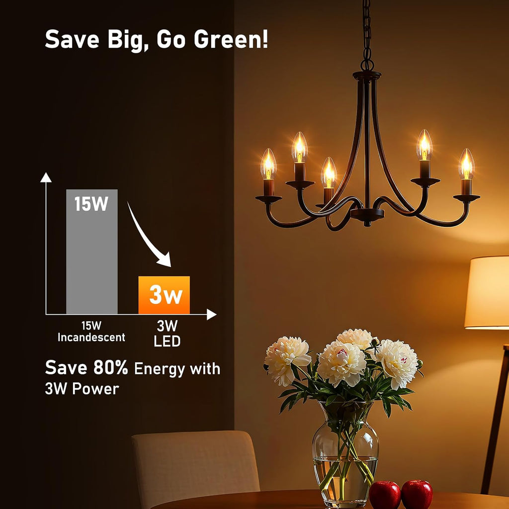 E26 LED Flickering Flame Light Bulbs, Realistic Flame Light Bulbs