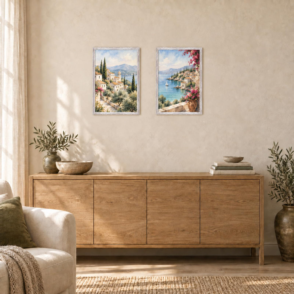 16x24 Picture Frame Rustic White for Poster Photo Picture and 40x60 cm Canvas, Horizontal and Vertical Formats for