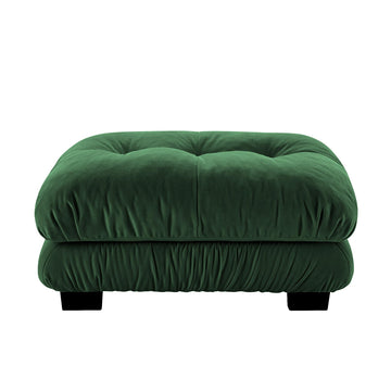 Velvet Sectional Sofa Ottoman, Green