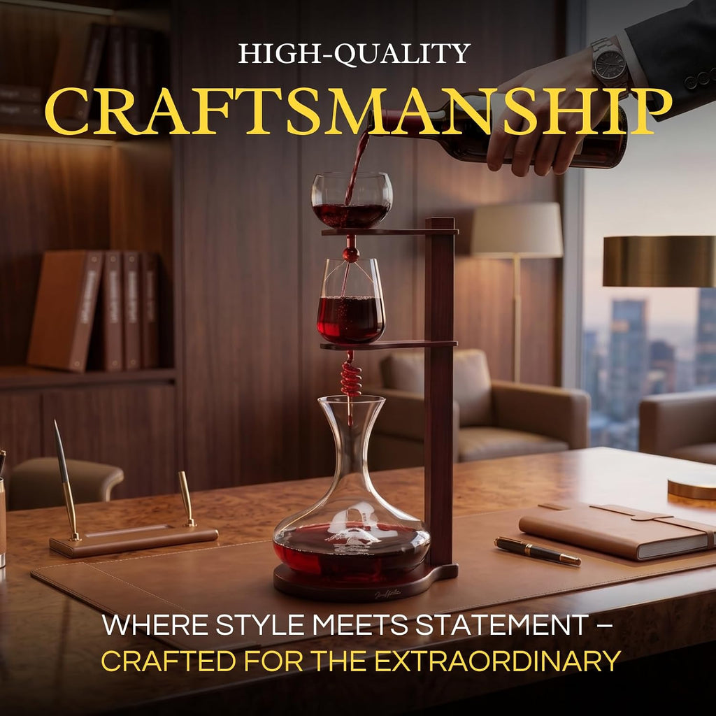 Wine Tower Decanting & Aerator Set by - Unique Wine Decanter - 3 Aerating Parts - Upper, Middle & Lower Aerators - Set of 3