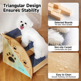 Pet Steps for Small Dogs,Wooden Cat Stairs for Old Cats,Doggy Dog Steps for Bed Couch Sofa Windows,3-Step Ladder
