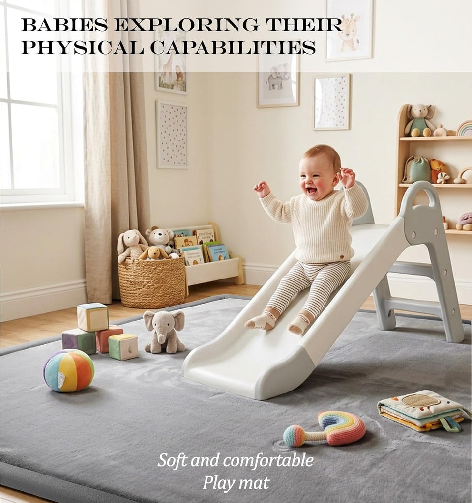 50x50 Playpen Mat, 1.3'' CloudSoft Baby Play Mats for Floor, Grey