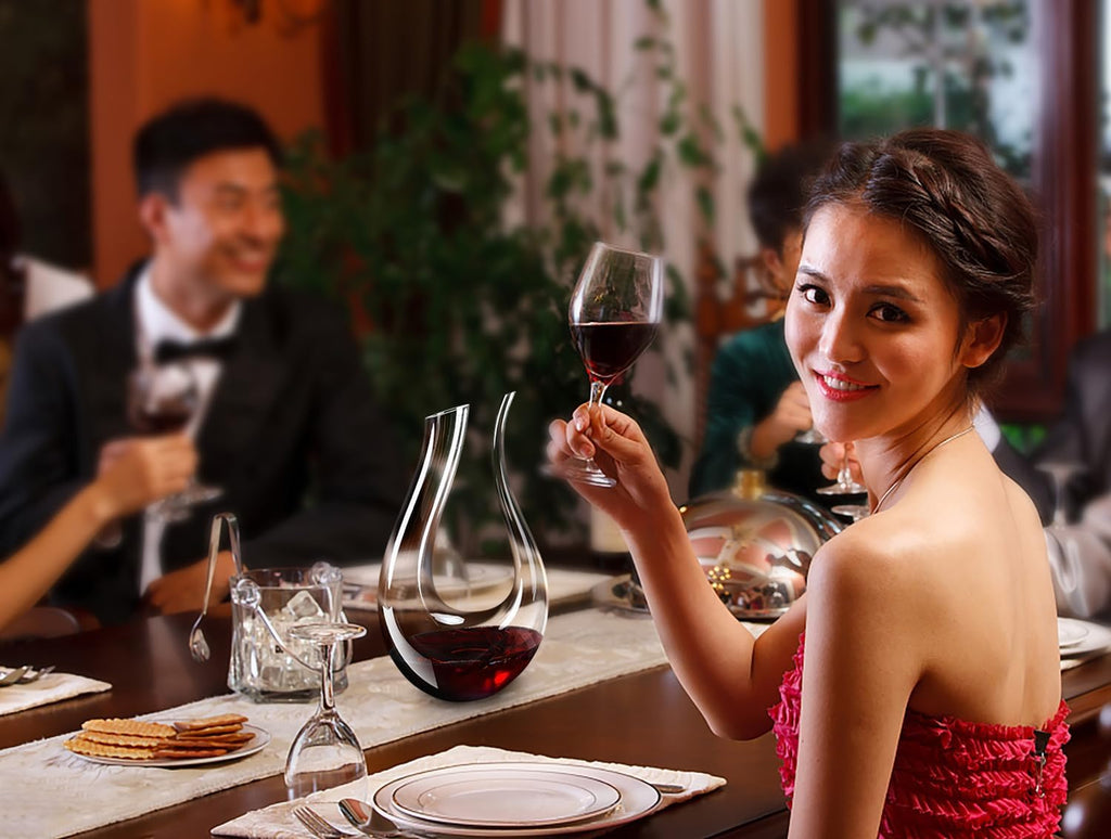 Wine Decanter,Red Wine Carafe,Wine Aerator,100% Hand Blown Lead-free Crystal Glass,Wine Decanters and Carafes,Wine