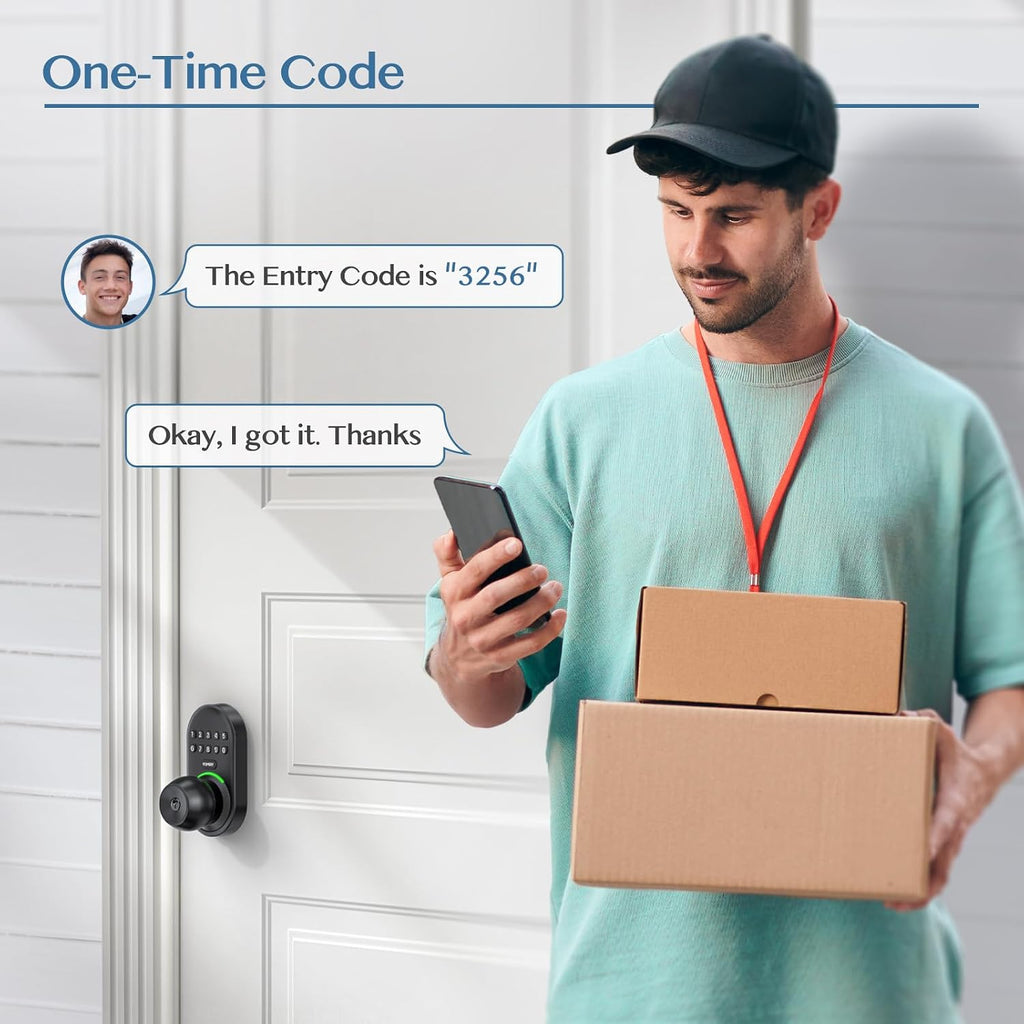 Keypad Smart Door Knob Lock, Keyless Entry Digital Lock with Handle