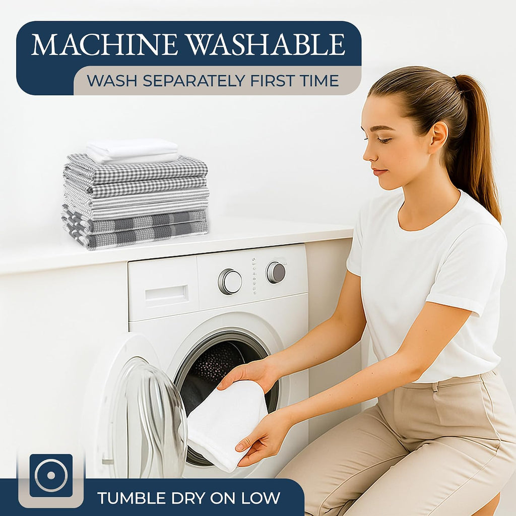 Kitchen Towels and Oven Mitt Set 20 Pc - Lint Free Cotton Dish Towels Drying, Cozy Terry Dish Rags, Flour Sack Towels
