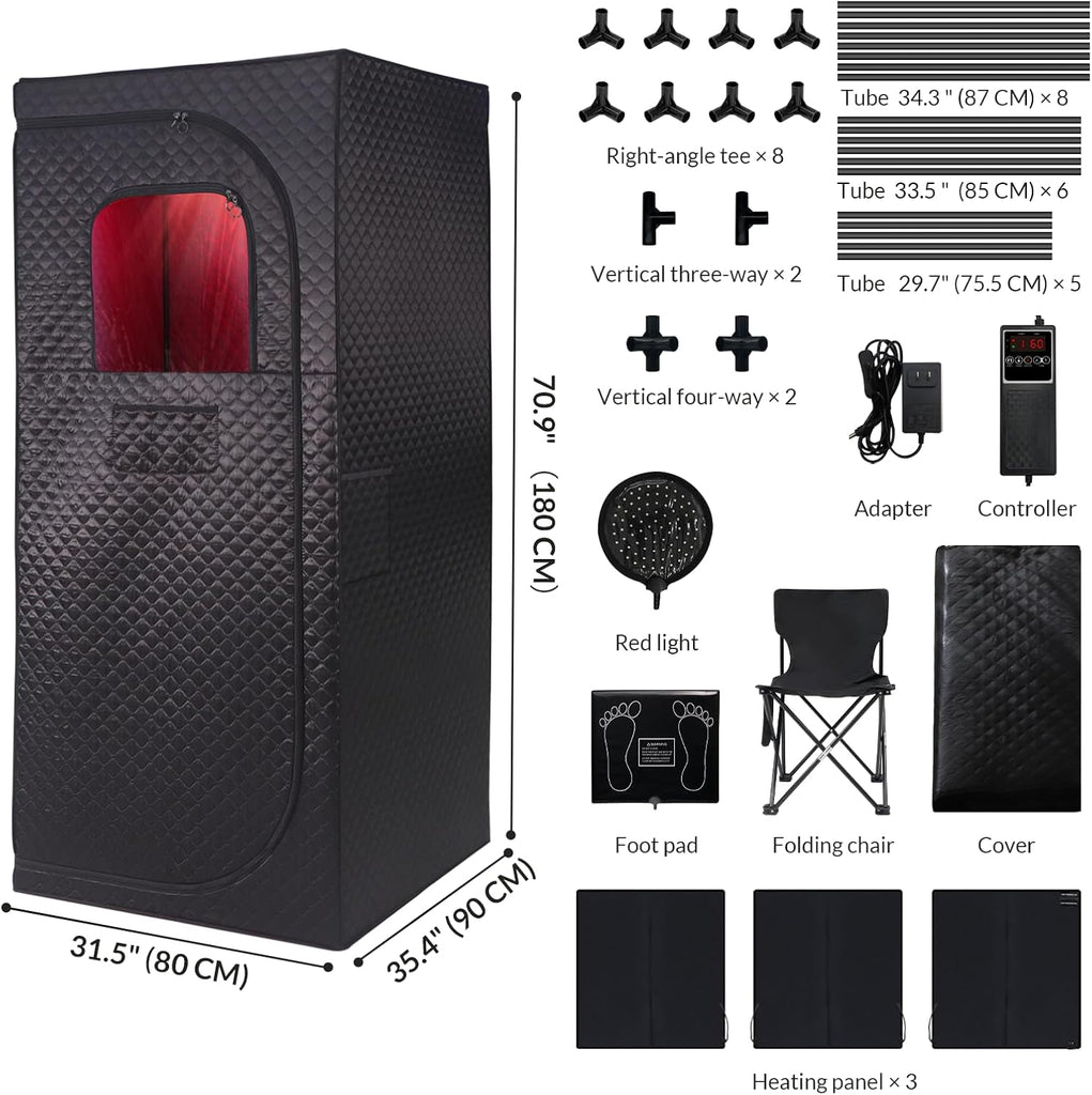 Dry Infrared Sauna, Red Light Therapy Saunas for Relaxation, Detox and Muscle Relief