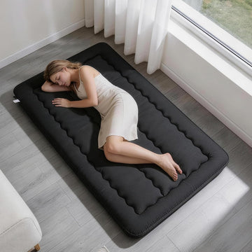 Japanese Futon Floor Mattress Foldable Mattress, Black
